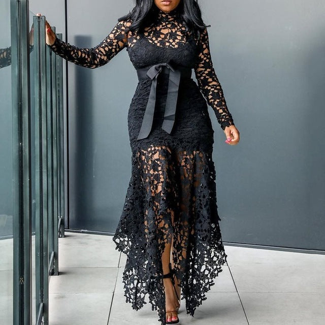 Vintage Sexy Lace Long Dress