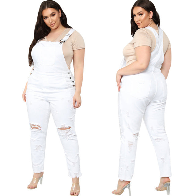 Denim Ripped Jumpsuit